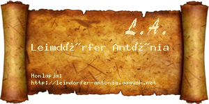 Leimdörfer Antónia névjegykártya