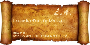 Leimdörfer Antónia névjegykártya
